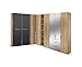 Produktbild Express Möbel ONE 310 2-türiger Schwebeschrank, Holzdekor, Basaltglas, 68 x 150 x 236 cm