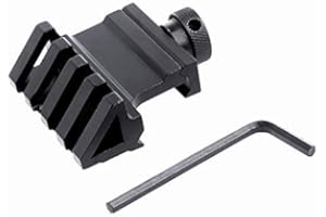 FIRECLUB Aluminium 45-stopniowy przesunięty kąt mocowania Picatinny do latarek Reflex Sight Hunting Acessories, 4 gniazda 20mm Weaver Style (czarno-1Pcs)