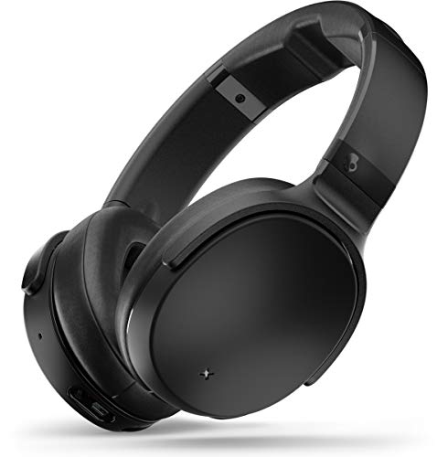 Skullcandy Venue Auriculares con cancelación de Ruido Activa, Bluetooth inalámbrico, Integración Tile, Carga rápida, batería de 24 Horas de duración, Materiales Ligeros, Negro
