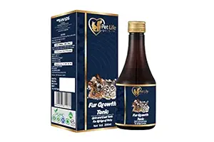 Pet Life Fur Growth Tonic Made with Natural Ingredients Help in Skin infections, Allergic Conditions, Dandruff, Flaky Skin, and Hair Shedding Safe for All Pet Breeds.