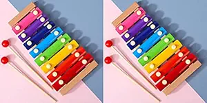 TOYLELO Handicrafts Guitar Xylophone ( Pack of 2 ), Super high Grade Wooden Musical Toy for Kids with Children, Best Educational Development Musical Kid Toy as Best Holiday