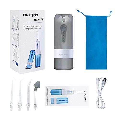Preisvergleich Produktbild Lvein Drahtlose Wasserleitung Flosser Oral Spüler wasserdicht wiederaufladbare tragbare Zahn Wasser Messer,Gray