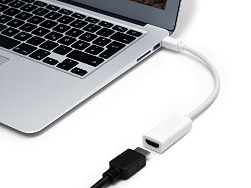 MyGadget Mini Displayport auf HDMI Adapter – DP Konverter Kabel – Zubehör für Apple MacBook Air, Pro, iMac, Mac, Surface Pro, Lenovo in Weiß - 3