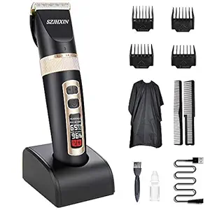 Hair Clippers for Men Professional Cordless Mens Hair Trimmer Rechargeable Haircut Grooming Set with LCD Display