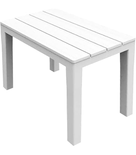Tavolino Da Esterno Con Piano In Vetro - Design Moderno 100x50x35 Cm, Telaio Metallo Bianco, Per Giardino E Terrazza - Foto 11