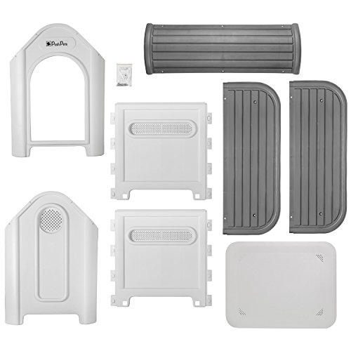 Posh-Pets-High-Quality-Plastic-Dog-Puppy-Kennel-Dog-House-Shelter-IndoorOutdoor-Use-Small-Grey