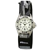 Ravel Nylon-Armbanduhr für Kinder, leuchtet im Dunkeln, Dunkelgrau, Schnee-Camouflage