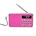 Produktbild iMinker Mini-Digital-beweglicher FM Radio tragbares Lautsprecher MP3-Musik-Spieler TF/SD Karte USB-Scheiben-Hafen für PC iPod-Telefon mit LED-Anzeige und Akku (Rosa)