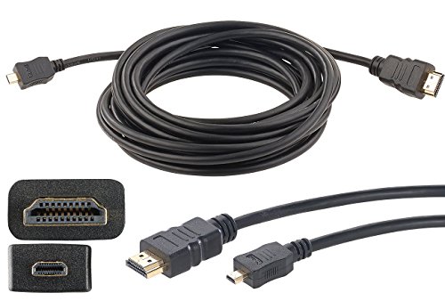 auvisio High-Speed-Adapterkabel Micro-HDMI auf HDMI, für 4K, 3D & Full HD, 5 m - 2