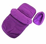3 IN 1 LUXURY PADDED WITH POUCHES FOOTMUFF LINER AND BABY HEADHUGGER FITSANY STROLLER PRAM OR BUGGY - PLUM
