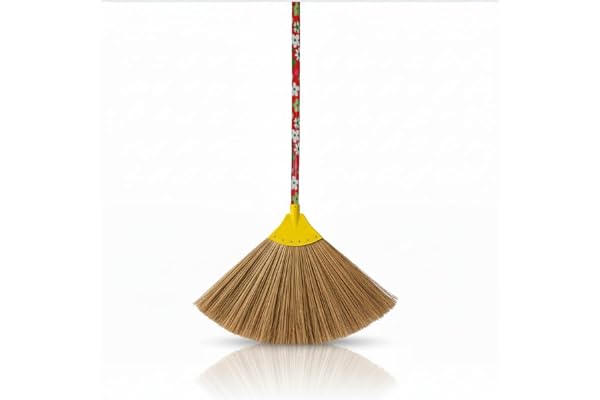 Burma Broom, Less Dust, Wooden Broomstick Jhadu for Home Cleaning with Long Handle (1)