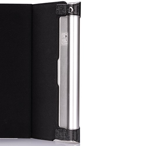MoKo Lenovo Yoga 10 HD+/Yoga 10 Hülle Case – PU Leder Tasche Ständer Schutzhülle Ledertasche Etui Smart Cover mit Stylus-Halterung für Yoga 10 HD+ 10 Zoll HD Android 4.3 Jelly Bean Tablet,Schwarz - 5