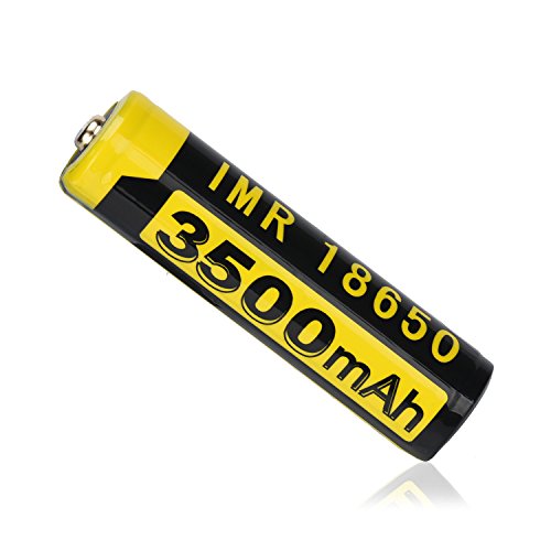 Batterie 1PCS sunnymi 3.7V 3500mAH Li-Ion nachladbares 18650 für Taschenlampe (65mm x 18mm, Schwarz)