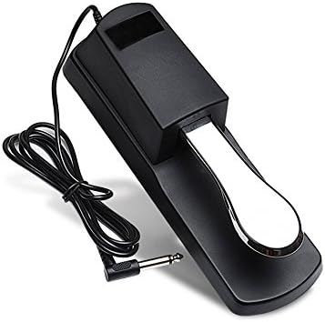 Hasmx Sustain Pedal for Keyboard , Universal Damper Sustain Pedals Footswitches for Yamaha Casio Piano Keyboard Roland Kurzweil M-Audio Korg Williams Behringer Moog Digital Electronic Piano Keyboard (Silver)