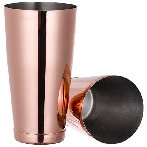 Kupfer Boston Shaker: 3-teilig Set: 550ml&750ml Profi Edelstahl Cocktail Set & Barsieb von Homekeros - 5