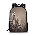 Produktbild gthytjhv Animal,White Wolf on Rocks at The Night Hazy Misty Weather Wildlife Nature Scenery Print Decorative,Warm Taupe Boy Girl School Backpack Mens Womens Sports Bag