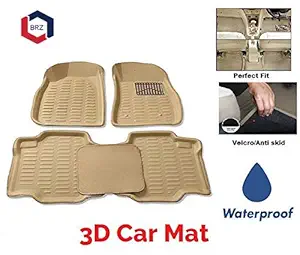 BRZ 3D/4D Car Floor/Foot Mats for Ciaz 2014-2018 Models | Beige Colour| 6 Months Warranty