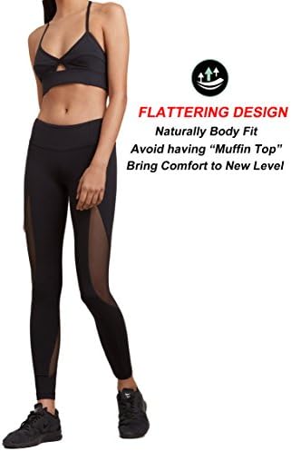dh Garment Women's Yoga Pants Squat Proof High Waist Leggings with Pocket - 4 Way Stretch