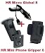 Produktbild HR Richter Handy Smartphone KFZ Auto Halter Halterung Mini Phone Gripper, Turmsauger + Ladekabel für ACER CloudMobile Liquid E2 Duo Gallant Duo Glow amplicom PowerTel M7000 Archos 50 53 Platinum