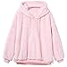 Produktbild Fanxing Damen Duffle Winter Flauschige Mantel Fleece Fell Oberbekleidung Sweatshirt Mantel (Rosa, L)