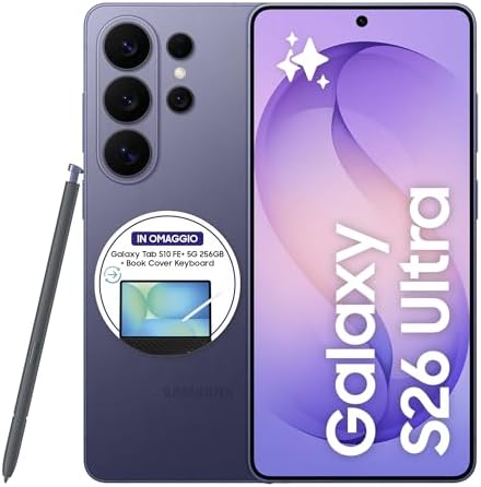 Samsung Galaxy S26 Ultra Smartphone AI, 1TB, 3 anni di Garanzia, Privacy Display Integrato, Processore Potente, Assistente Foto, Camera 200 MP, 5000 mAh, Cobalt Violet [Versione italiana]