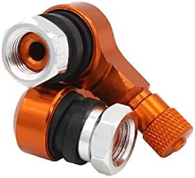 Universal 2 PCS CNC Aluminum Motorcycle Car Wheels Tire Tyre Valve Stems Caps 90 Degree For S1000RR GSXR ZX6R ER6N YZF R1 R6 Orange