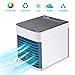 Produktbild Air Cooler, Basein 3 in 1 mobile Klimaanlage, Luftbefeuchter und Luftreiniger, USB Mini Luftkühler mit Wasserkühlung, 3 einstellbare Geschwindigkeiten und 7 LED-Nachtlichter für Zuhause, Büro, Hotel