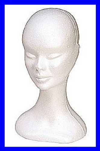 Polystyrene Wig Or Hat Stand Female Head 35cm. Heigh