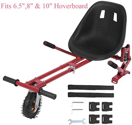 Hehilark Adjustable(72-99CM) Go Kart Hoverkart For Hoverboard Self Balancing Electric Scooters Karting Bracket Max.100 kg-Fits 6.5", 8" &amp; 10" (Red)