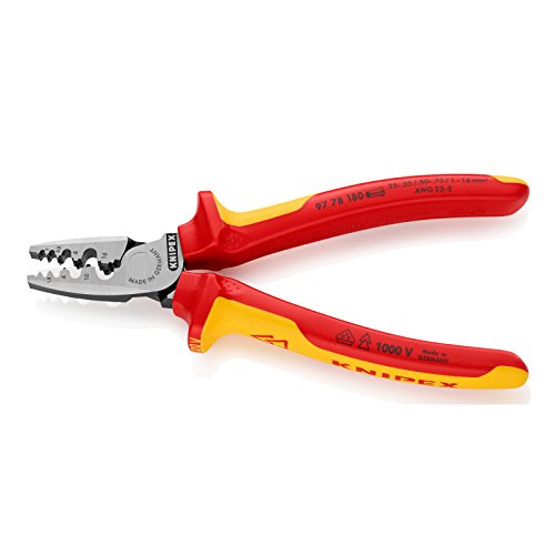 Knipex 97 78 180 – VDE-Crimpzange mit Halbrundprofilen für Aderendhülsen - 2