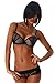 Fleur Papillon Women's Push Up Bra Set, Black Cappuccino Cup 34C / Bottoms 12-14