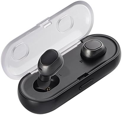 Mini Bluetooth Earpiece Hifi Sound Noise Cancelling True Wireless Earphones V4.2 Stereo Build-in Mic Headphones with Charging Box Apt-X Support for Iphone Samsung Android Gray