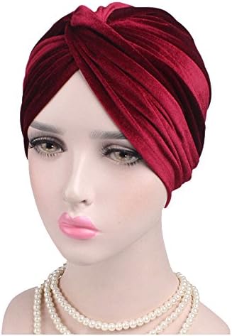 Fashion Women Velvet Slouchy Cancer Beanie Scarf Hat Casual Comfortable Bagg Snood Turban Hijab Head Wrap Cap for Chemo Alopecia Hair Loss