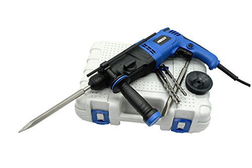HERZO Expert 900W 3.0 J Bohrhammer mit Bohrer+Meissel 5 Stk SDS-Plus (bis 26 mm Bohr-Ø) Tiefenanschlag, Zusatzhandgriff, Koffer, Staubschutzkappe - 2