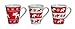 Produktbild WOMA Kaffeetassen Set aus Porzellan in Mehreren Ausführungen - 3 Tassen - mit schönem Rentier Weihnachtsmotiv, konisch, 250ml, rot