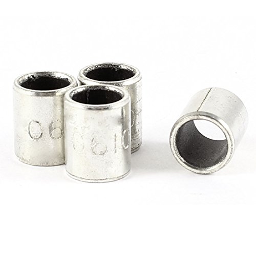 uxcell 4 Pcs 10mm Length x 8mm OD x 6mm Bore Silver Tone Plain Sleeve Bearing