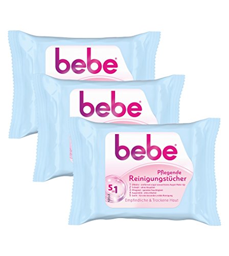 bebe Young Care 5in1 Pflegende Reinigungstücher, 3er Pack (3 x 25 Stück)