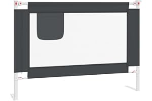 vidaXL Kleinkind Bettschutzgitter Bettgitter Kinderbettgitter Babybettgitter Gitter Kinderbett Babybett Rausfallschutz Dunkelgrau 90x25cm Stoff