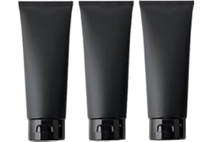 ASTRQLE 6 bottiglie da viaggio in plastica nera da 100 ml per articoli da toeletta comprimibili, contenitori per cosmetici, contenitori per cosmetici, vasetto per gel doccia, lozioni, creme e shampoo