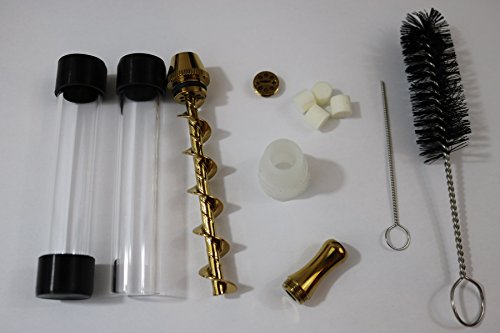 Skanka Twister Glas-Blunt 1,5 Gramm Kräuter Vaporizer Pipe Quarzröhren Gummikappen Reinigungsbürste und Aufbewahrungsbox in Gold mit Drip Tip und Silikon Fit für Bong - 5