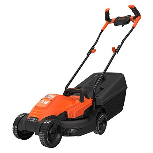Black + Decker BEMW451BHGB Lawn Mower with Bike Handle, 1200 W, Orange, 32 cm