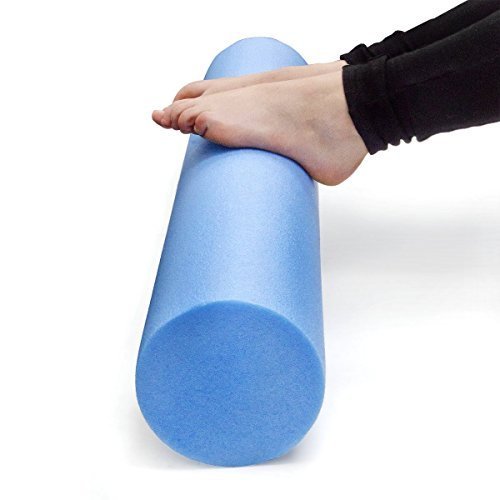 ACHTUNG AKTION MARKTEINFÜHRUNG MX24 Pilates Rolle, Pilatesrolle Faszienrolle 15 x 90 cm flexibler Hartschaum blau inkl. Profi Übungsposter