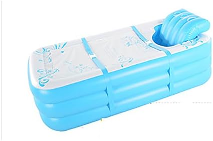 Inflatable Bathtub Adult Folding Bathtub Children Bathtub (165cm*85cm*45cm) (Color : Blue)