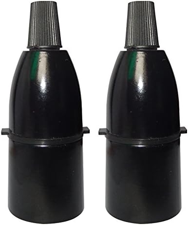 2 Pack Vintage Lamp Light Bulb Holder B22 Bayonet Black