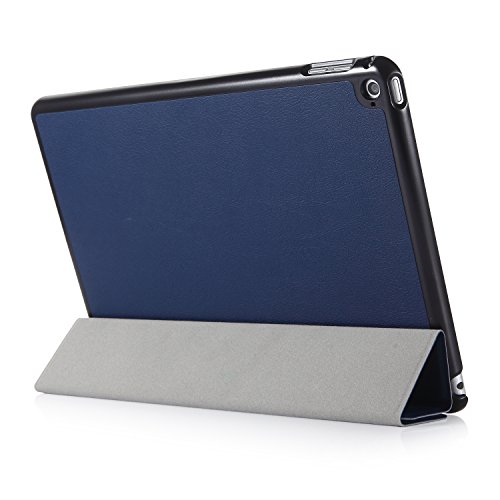 iHarbort® iPad Air 2 Hülle – Premium PU Leder Tasche Hülle Etui Schutzhülle Ständer Smart Cover für iPad Air 2, mit Schlaf / Wach-up-Funktion (iPad Air 2, dunkelblau) - 4