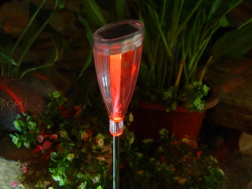 Tulpe 3er Set Solargartenleuchte Solarwegeleuchte aus Edelstahl und hochwertigem Kunststoff, je 2 LEDs 1 x mit Farbwechsler 1 x weißes Dauerlicht - 9
