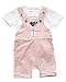 Zhuannian Baby Boys Girls T-shirt and Rabbit Dungarees Rompers Outfits (12-18months, Pink)