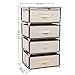SONGMICS 4 Drawer Beige DIY Storage Wardrobe Cabinet Multiple- Purpose Storage Unit 84.5 cm RLG14M