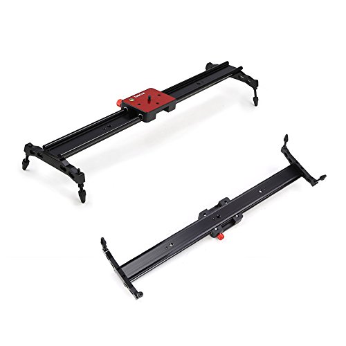 Koolertron Rail Slider Chariot Curseur Rail Coulissant Support en Alliage d aluminium Syst  me de Stabilisation Vid  o Tournage avec la Vis 1 4  et 3 8  pour Appareil Photo DSLR Cam  scope Canon Nikon Sony  60cm   24   Rouge 