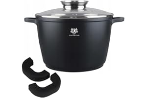 KARL HAUSMANN Pentola Antiaderente - 10 Litri - Ø 28 cm - Casseruola Induzione in Alluminio Pressofuso con Coperchio - Pentola per Tutti i Piani Cottura - Pentole Antiaderenti per Pasta - Pot - Tegame